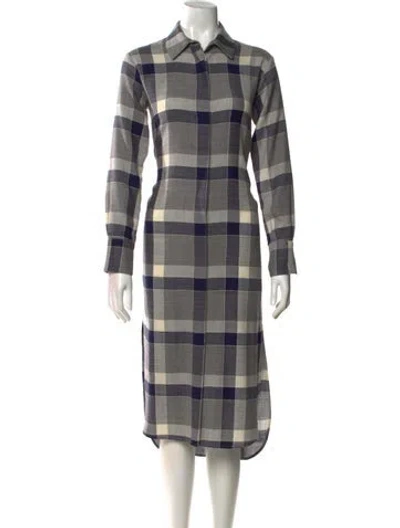 Pre-owned Adam Lippes Wool Midi Length Dress In Blue