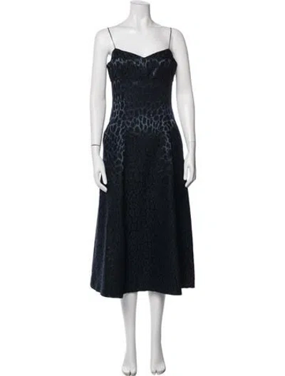Pre-owned Adam Lippes Wool Midi Length Dress In Blue