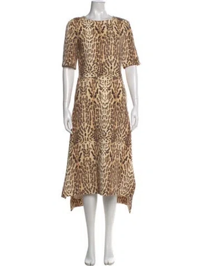 Pre-owned Adam Lippes Wool Midi Length Dress In Brown