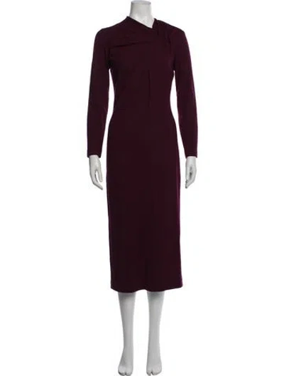 Pre-owned Adam Lippes Wool Midi Length Dress In Burgundy