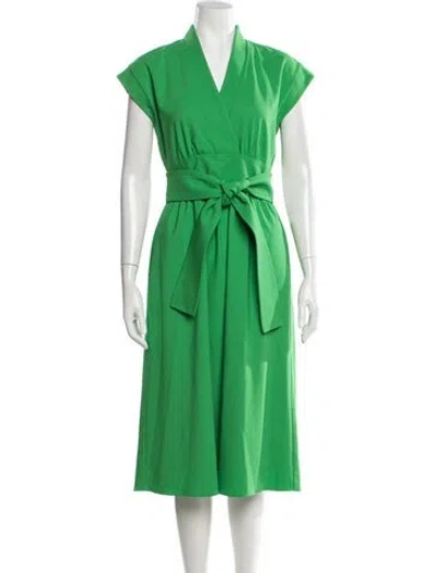 Pre-owned Adam Lippes Wool Midi Length Dress In Green