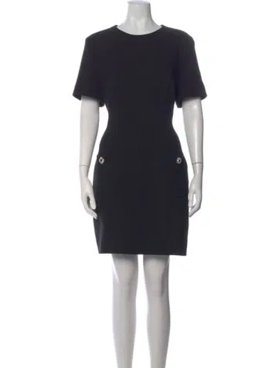 Pre-owned Adam Lippes Wool Mini Dress In Black