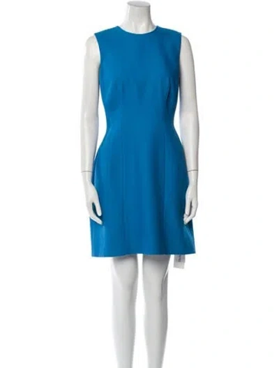 Pre-owned Adam Lippes Wool Mini Dress In Blue