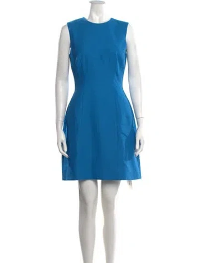 Pre-owned Adam Lippes Wool Mini Dress In Blue