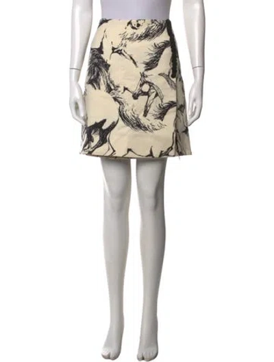 Pre-owned Adam Lippes Wool Mini Skirt In Neutrals