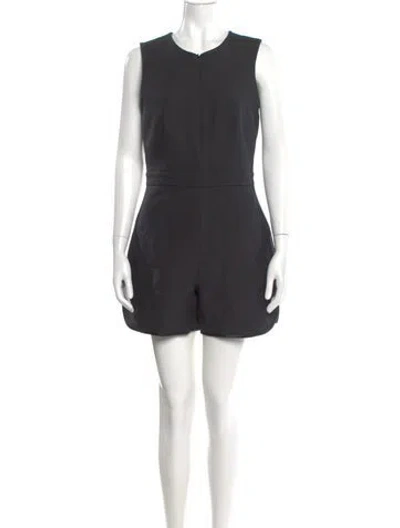 Pre-owned Adam Lippes Wool Scoop Neck Romper In Gray