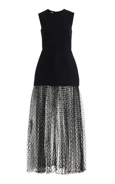 Adam Lippes Wool-silk Peplum Gown In Black