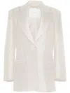 Adam Lippes Wool-silk Radzimire Tux Jacket In White