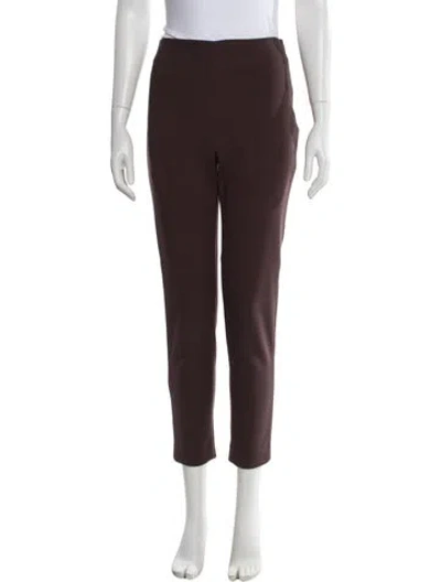 Pre-owned Adam Lippes Wool Skinny Leg Pants In Brown