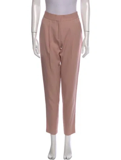 Pre-owned Adam Lippes Wool Skinny Leg Pants In Pink