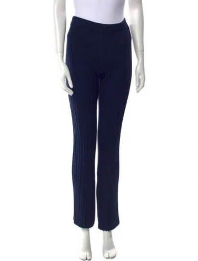 Pre-owned Adam Lippes Wool Straight Leg Pants In Blue