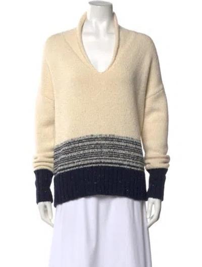 Pre-owned Adam Lippes Wool Striped Sweater In Multi