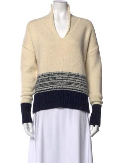 Pre-owned Adam Lippes Wool Striped Sweater In Multi