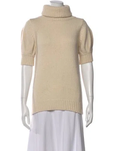 Pre-owned Adam Lippes Wool Turtleneck Sweater In Neutral