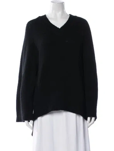 Pre-owned Adam Lippes Wool V-neck Sweater In Blue