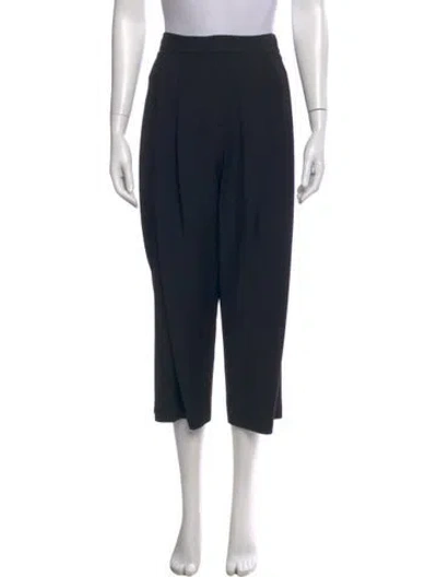 Pre-owned Adam Lippes Wool Wide Leg Pants In Black