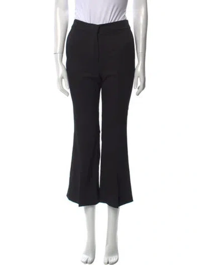 Pre-owned Adam Lippes Wool Wide Leg Pants In Black