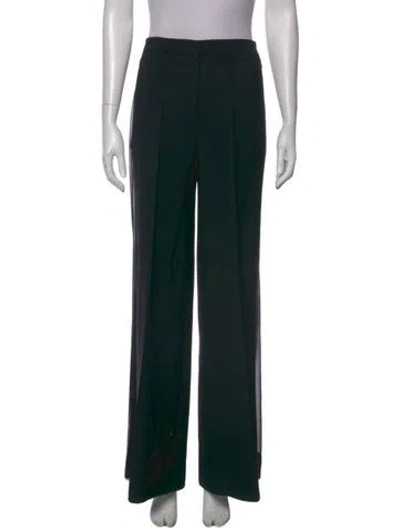 Pre-owned Adam Lippes Wool Wide Leg Pants In Black