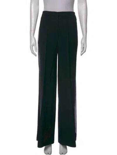 Pre-owned Adam Lippes Wool Wide Leg Pants In Black