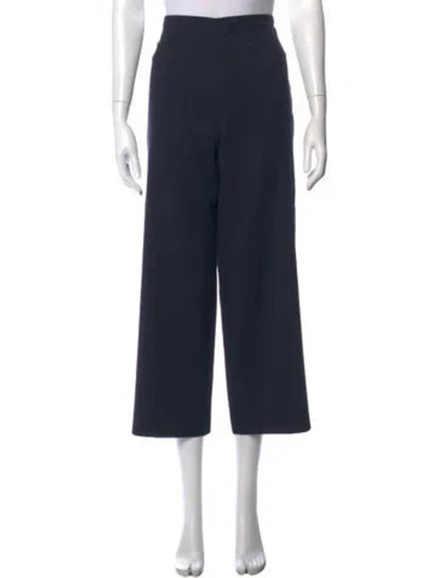 Pre-owned Adam Lippes Wool Wide Leg Pants In Blue