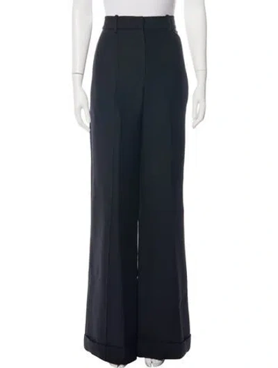Pre-owned Adam Lippes Wool Wide Leg Pants In Blue