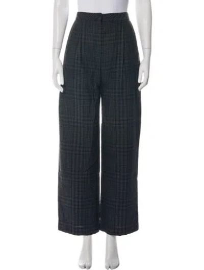 Pre-owned Adam Lippes Wool Wide Leg Pants In Green