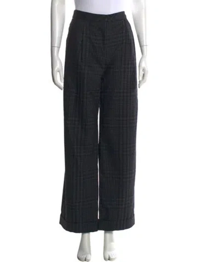 Pre-owned Adam Lippes Wool Wide Leg Pants In Multi