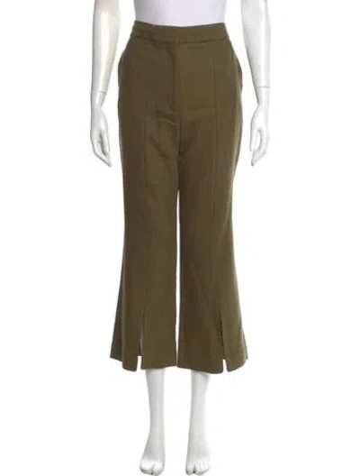 Pre-owned Adam Lippes Wool Wide Leg Pants In Neutral