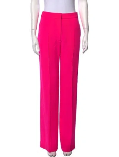 Pre-owned Adam Lippes Wool Wide Leg Pants In Pink