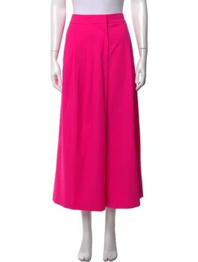 Pre-owned Adam Lippes Wool Wide Leg Pants In Pink