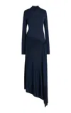 Adam Lippes Wrap-effect Knitted Maxi Dress In Black