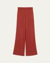 Adam Lippes Wyatt Stretch Canvas Wide-leg Pants In Red
