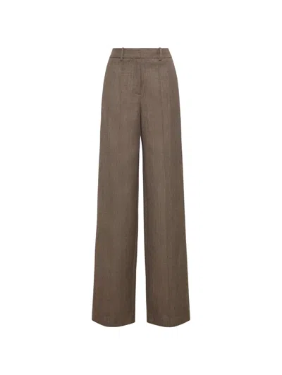 Adam Lippes Wyatt Wide-leg Trousers In Brown