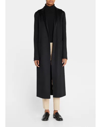 Adam Lippes Zibelline Open-front Cashmere Midi Coat In Black