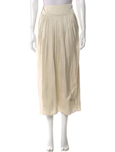 Pre-owned Adam Pleated Accents Midi Length Skirt In Neutral