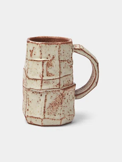Adam Ross Hand-thrown Ceramic Faceted Mugs (set Of 4) In Brown