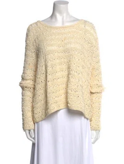 Pre-owned Adam Scoop Neck Sweater In Neutral