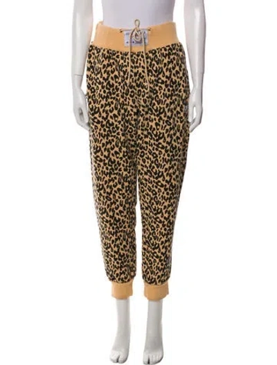 Pre-owned Adam Selman Animal Print Sweatpants In Neutral