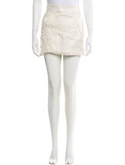 Pre-owned Adam Selman Braided Accents Mini Skirt In White