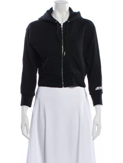 Pre-owned Adam Selman Crew Neck Long Sleeve Hoodie In Black