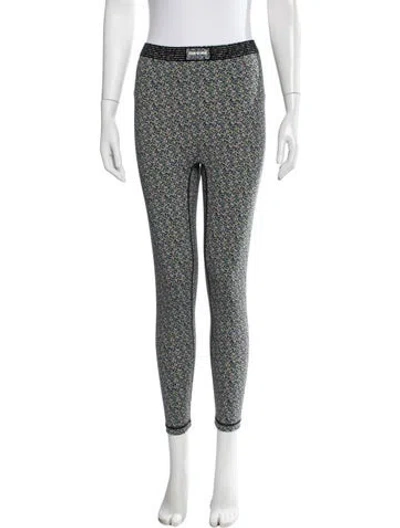 Pre-owned Adam Selman Floral Print Skinny Leg Pants In White