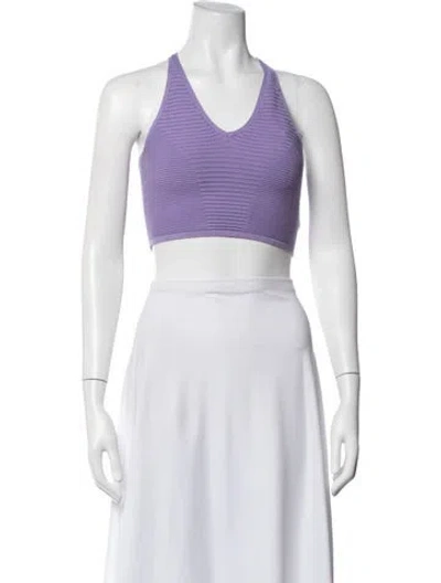 Pre-owned Adam Selman Halterneck Sleeveless Sports Bra In White