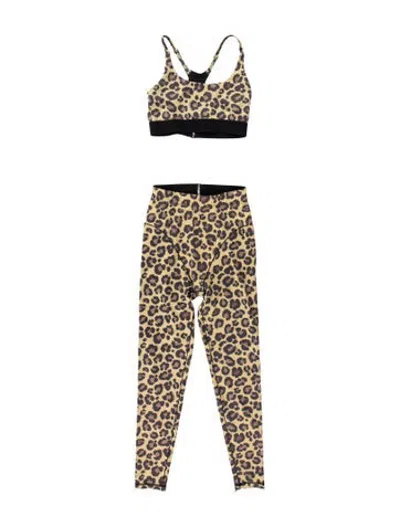 Pre-owned Adam Selman Nylon Animal Print Pant Set In Purple