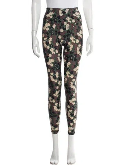 Pre-owned Adam Selman Nylon Graphic Print Sweatpants In Green