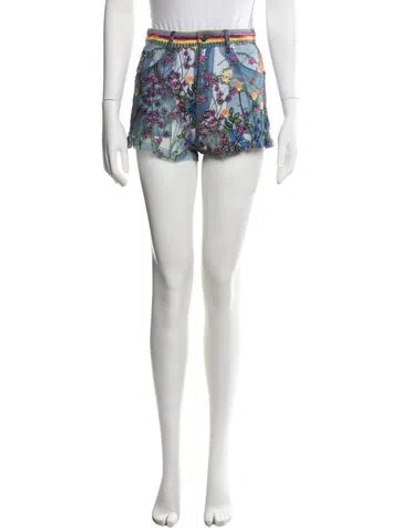Pre-owned Adam Selman Nylon Mini Shorts In Blue