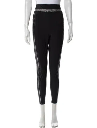 Pre-owned Adam Selman Nylon Skinny Leg Pants In Black