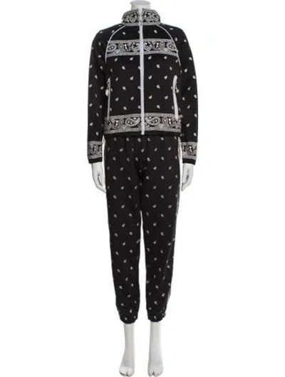 Pre-owned Adam Selman Paisley Print Tracksuit In Black