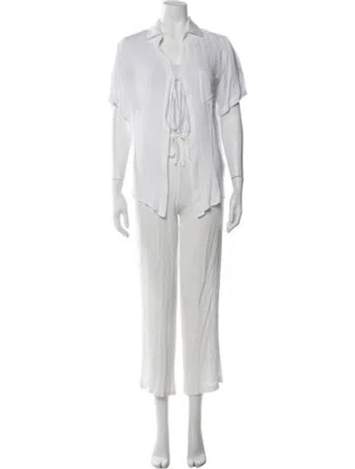 Pre-owned Adam Selman Pant Set In White