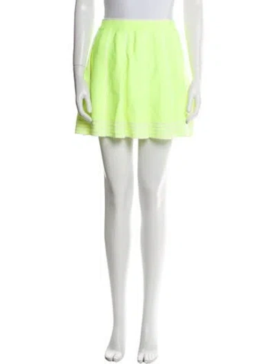 Pre-owned Adam Selman Pleated Accents Mini Skirt In Yellow