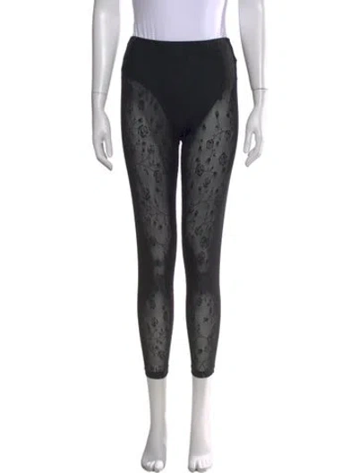 Pre-owned Adam Selman Printed Skinny Leg Pants In Black